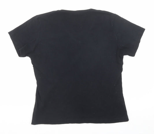 B&C Womens Black Cotton Basic T-Shirt Size XL V-Neck - Monte Carlo