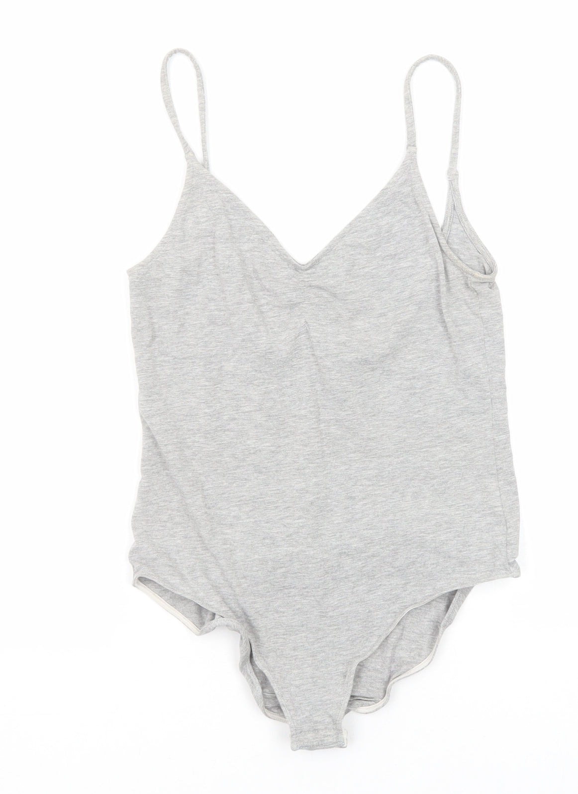 H&M Womens Grey Cotton Bodysuit One-Piece Size S Snap