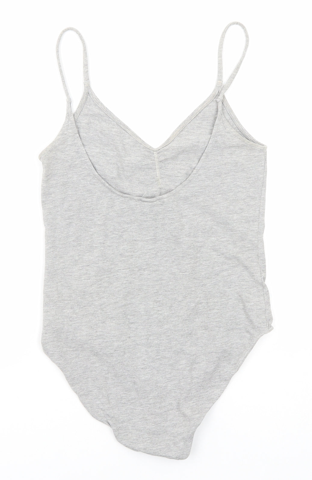 H&M Womens Grey Cotton Bodysuit One-Piece Size S Snap