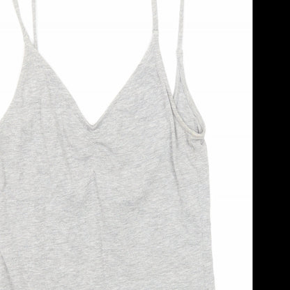 H&M Womens Grey Cotton Bodysuit One-Piece Size S Snap