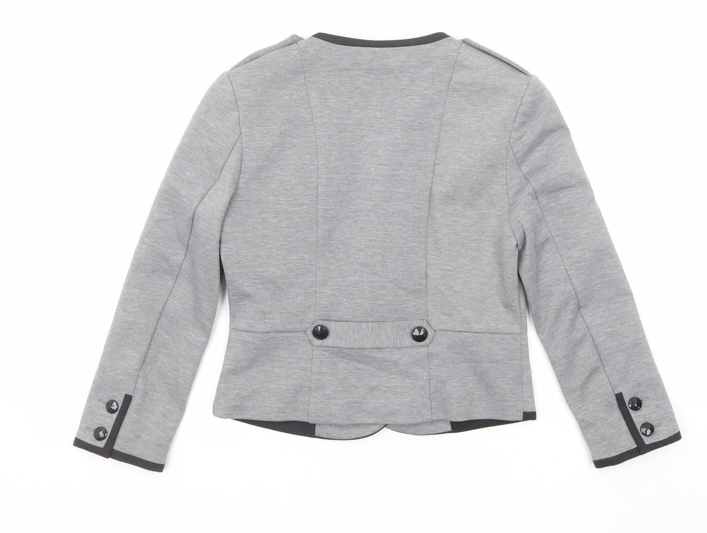 H&M Womens Grey Jacket Blazer Size 6 Button - Contrasting Trim