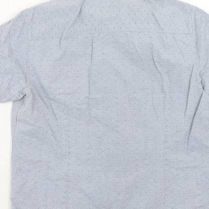 Mens UK Size M Burton Blue  Button-Up Short Sleeve Casual Shirt