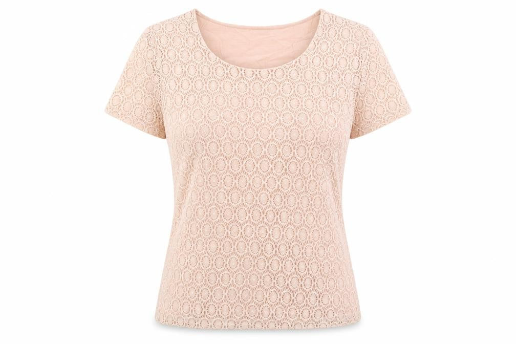 Womens UK Size M Planet Pink Basic T-Shirt