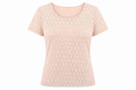 Womens UK Size M Planet Pink Basic T-Shirt
