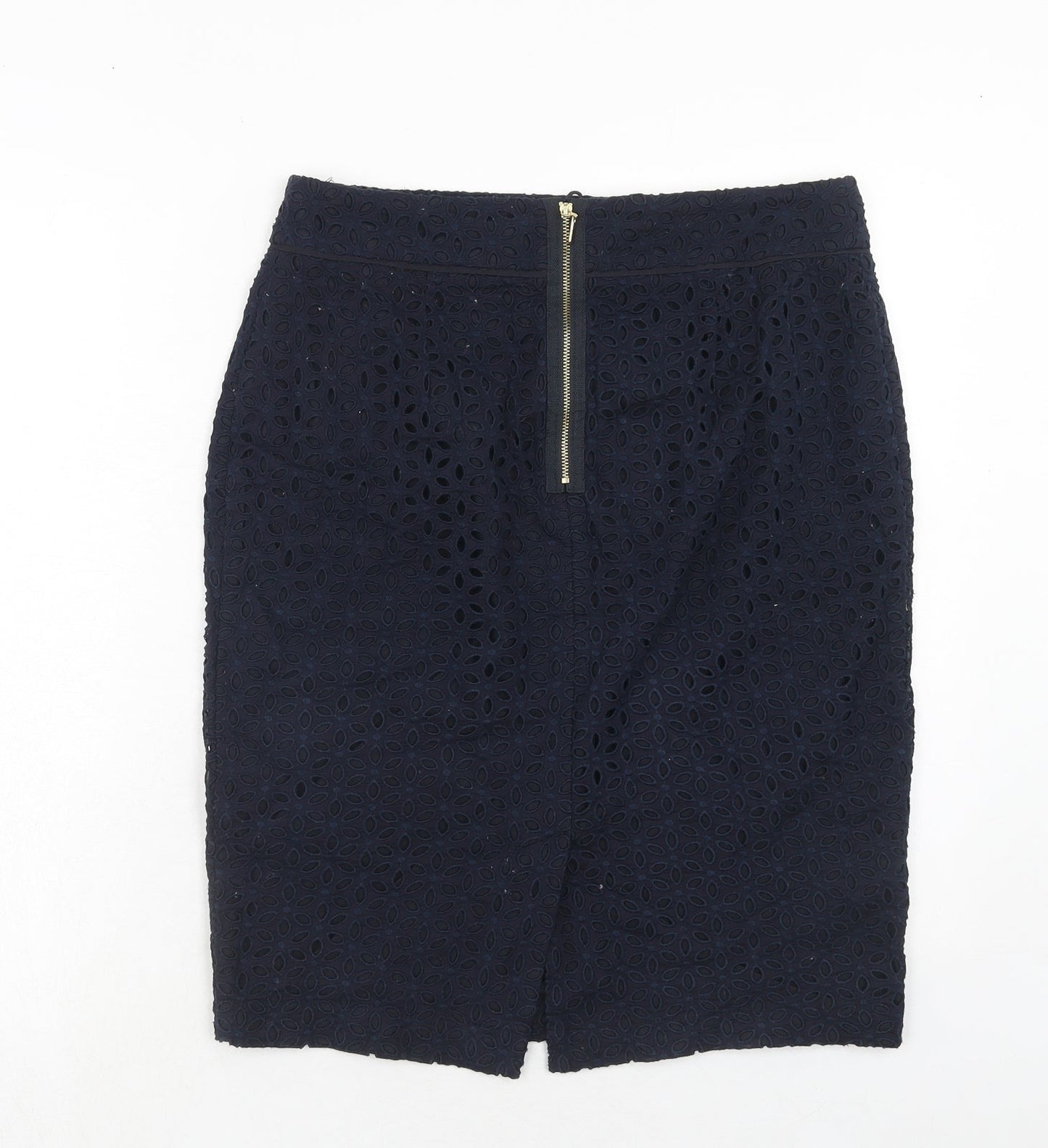 Autograph Womens Blue Geometric Polyester A-Line Skirt Size 32 in Zip