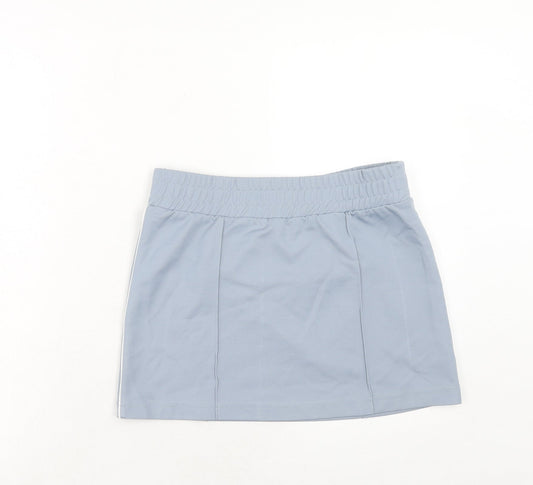 H&M Womens Blue Polyester Mini Skirt Size 10