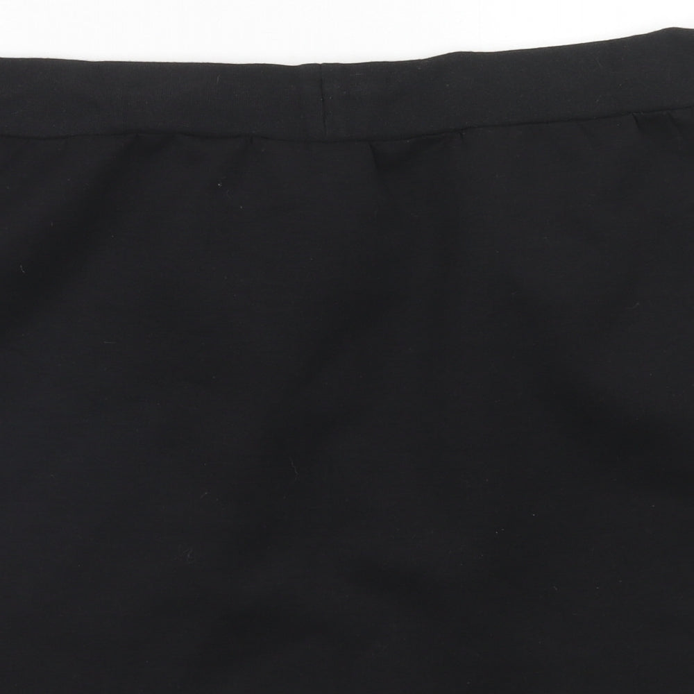 H&M Womens Black Polyester A-Line Skirt Size L Drawstring