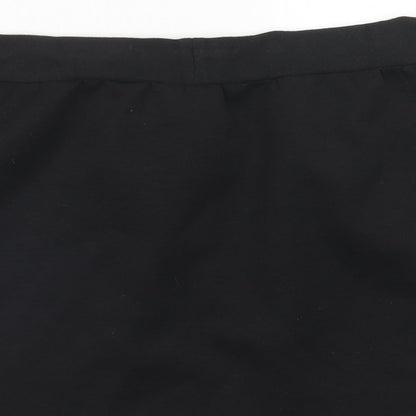 H&M Womens Black Polyester A-Line Skirt Size L Drawstring