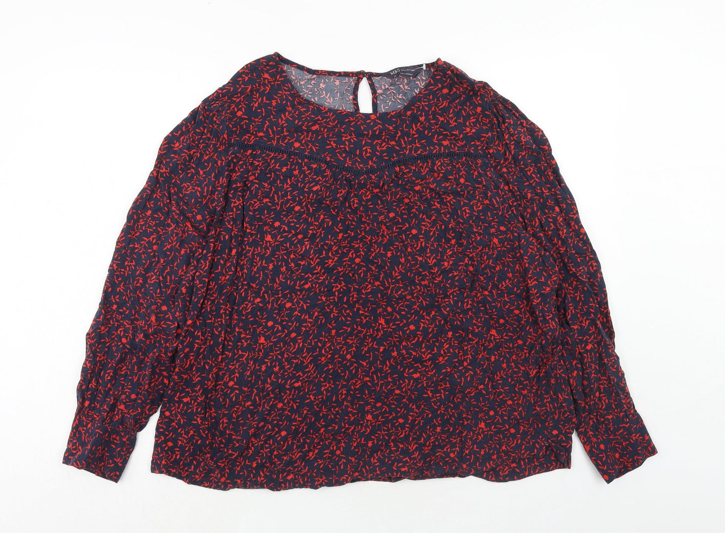 Womens UK Size 12 Marks and Spencer Blue Basic Blouse