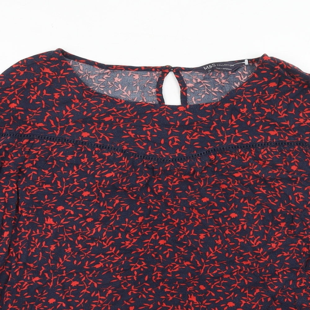 Womens UK Size 12 Marks and Spencer Blue Basic Blouse