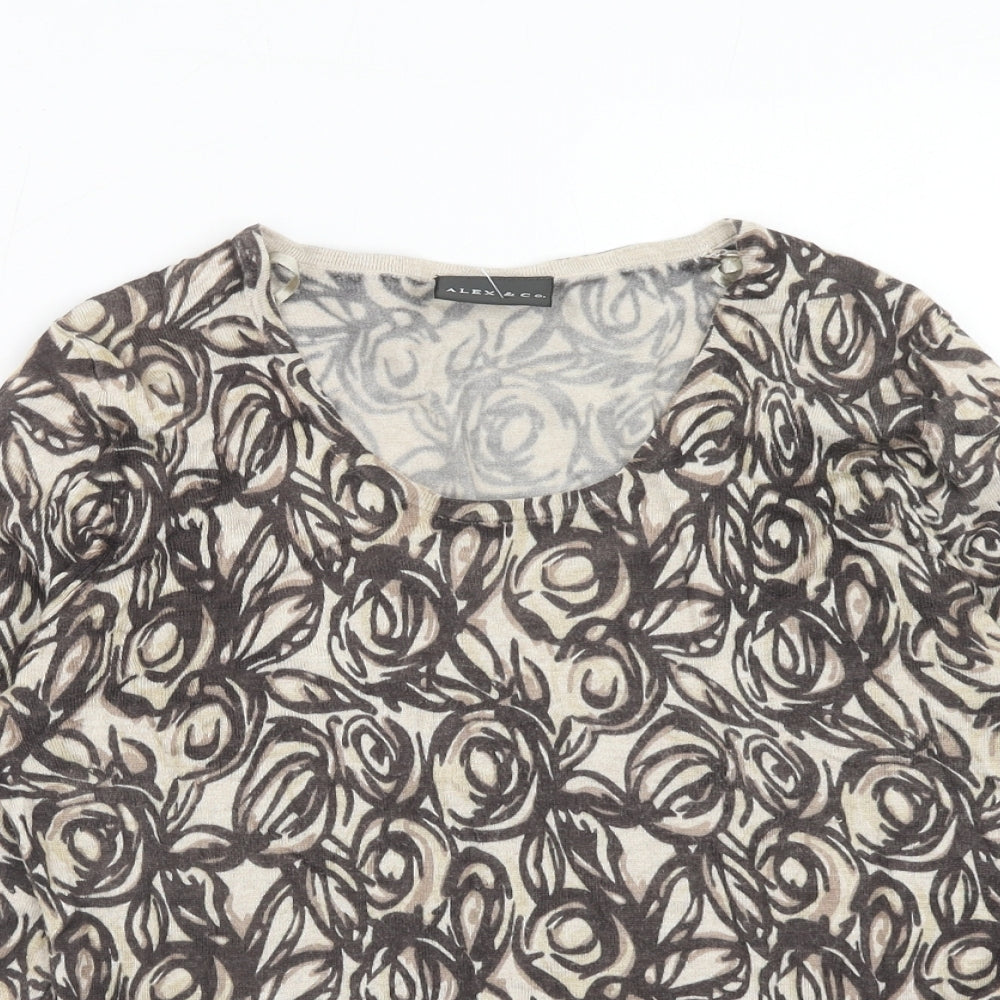 Womens UK Size 10 Alex & Co. Brown Pullover Jumper