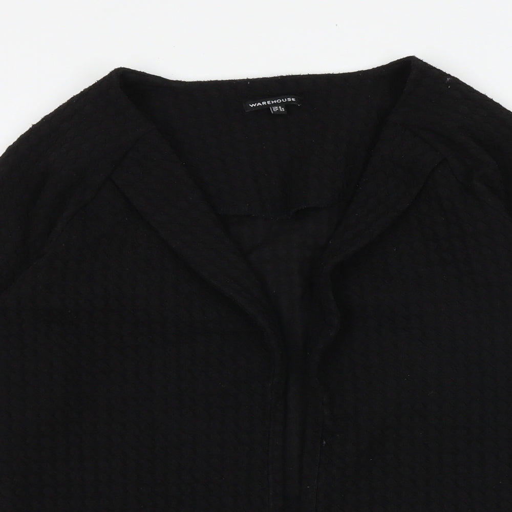 Womens UK Size 6 Warehouse Black Cardigan Jumper