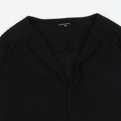 Womens UK Size 6 Warehouse Black Cardigan Jumper
