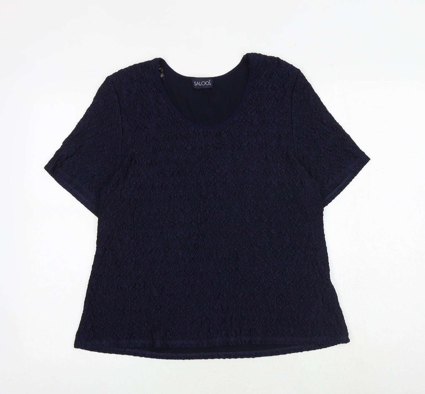 Womens UK Size XL Saloos Blue Basic T-Shirt
