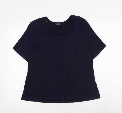 Womens UK Size XL Saloos Blue Basic T-Shirt