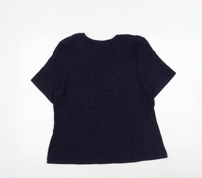 Womens UK Size XL Saloos Blue Basic T-Shirt