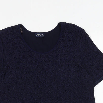 Womens UK Size XL Saloos Blue Basic T-Shirt