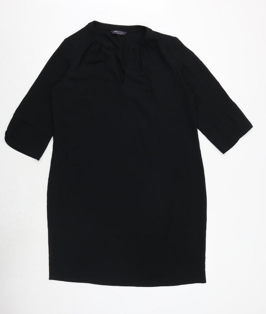 Marks and Spencer Womens Black Polyester A-Line Size 14 Round Neck Pullover