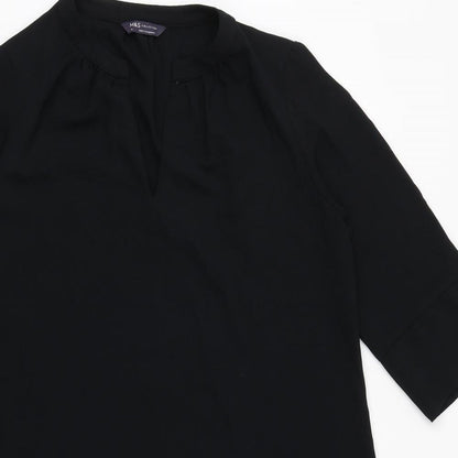 Marks and Spencer Womens Black Polyester A-Line Size 14 Round Neck Pullover