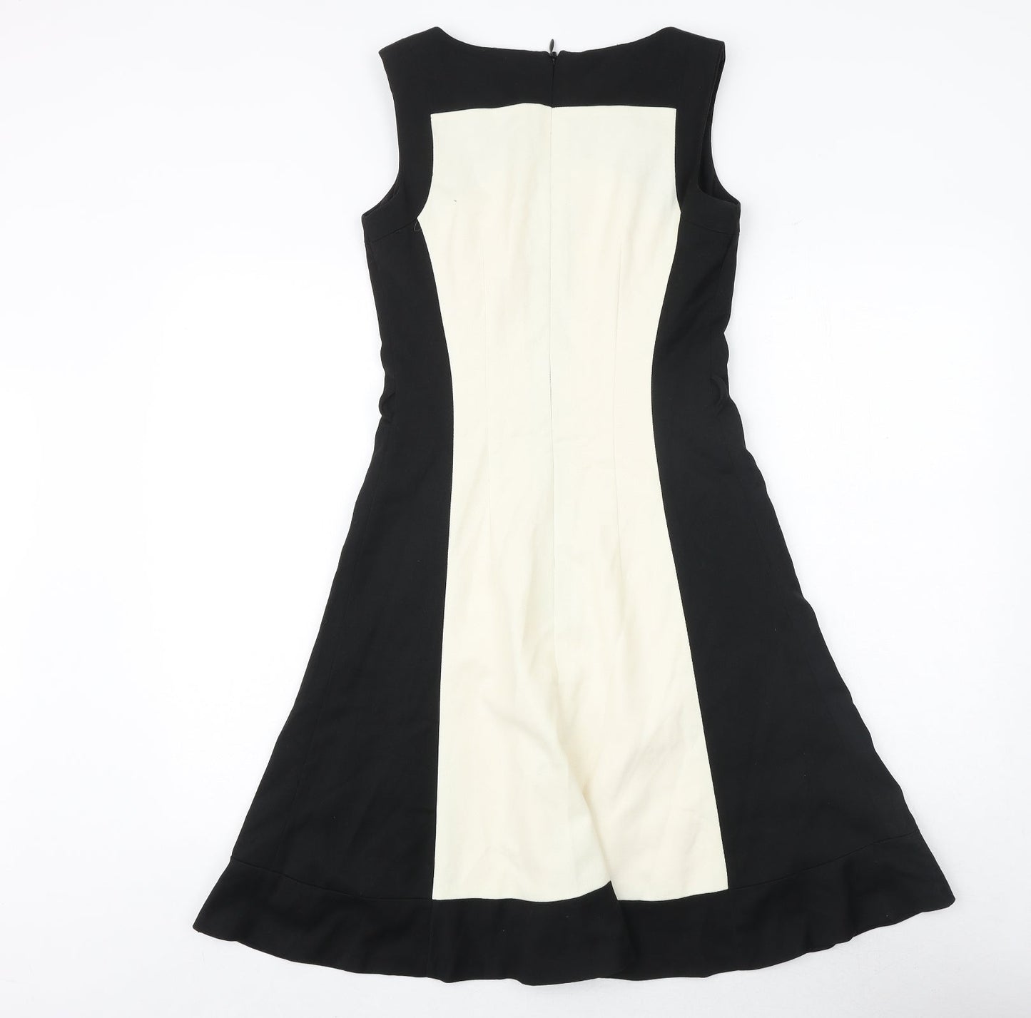 NEXT Womens Black Polyester A-Line Size 6 Round Neck Zip