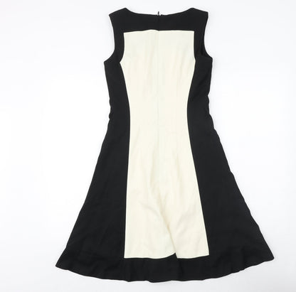 NEXT Womens Black Polyester A-Line Size 6 Round Neck Zip