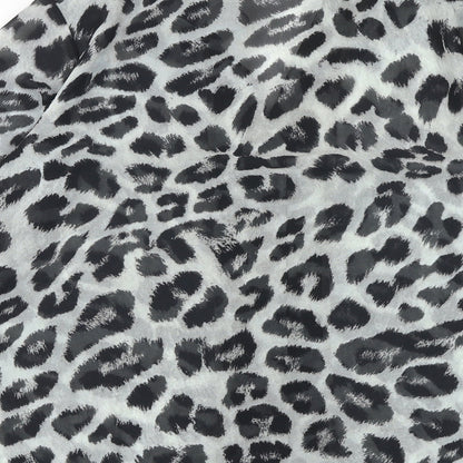 Pretty Lavish Womens Black Animal Print Polyester Basic Button-Up Size S Collared - Leopard Print