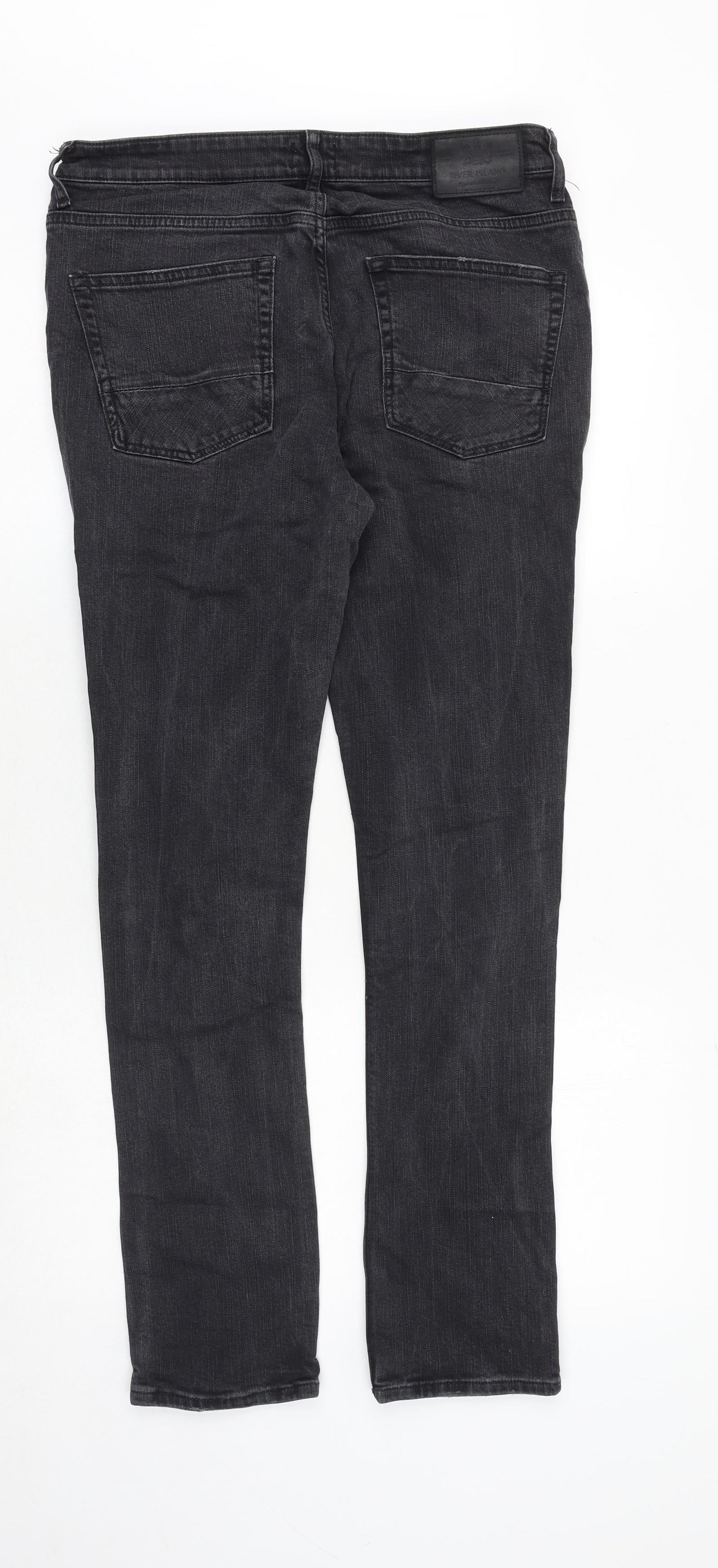 Mens UK Size 32 in River Island Regular Fit Skinny Grey Jeans