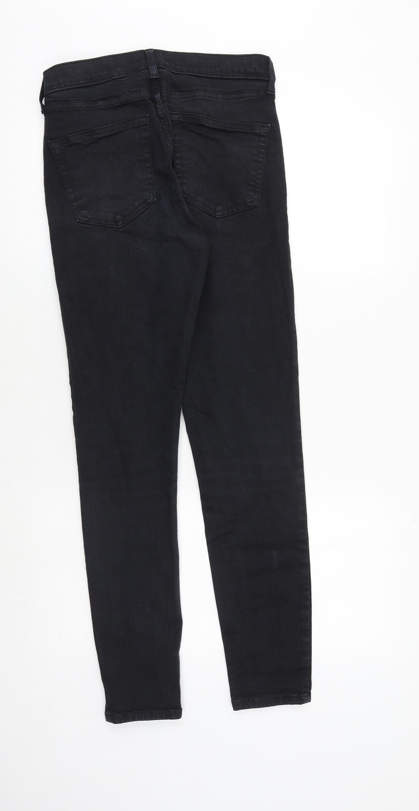 Topshop Womens Black Cotton Skinny Jeans Size 28 in Regular Zip