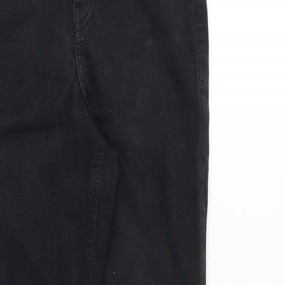 Topshop Womens Black Cotton Skinny Jeans Size 28 in Regular Zip