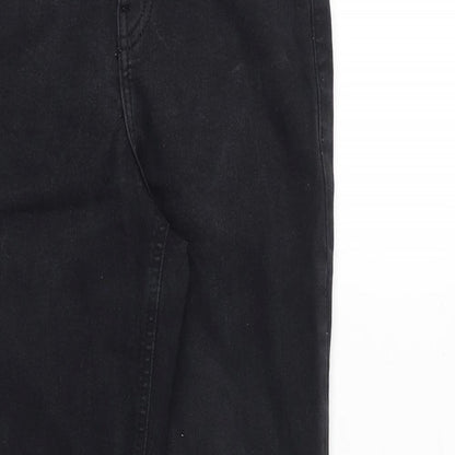 Topshop Womens Black Cotton Skinny Jeans Size 28 in Regular Zip