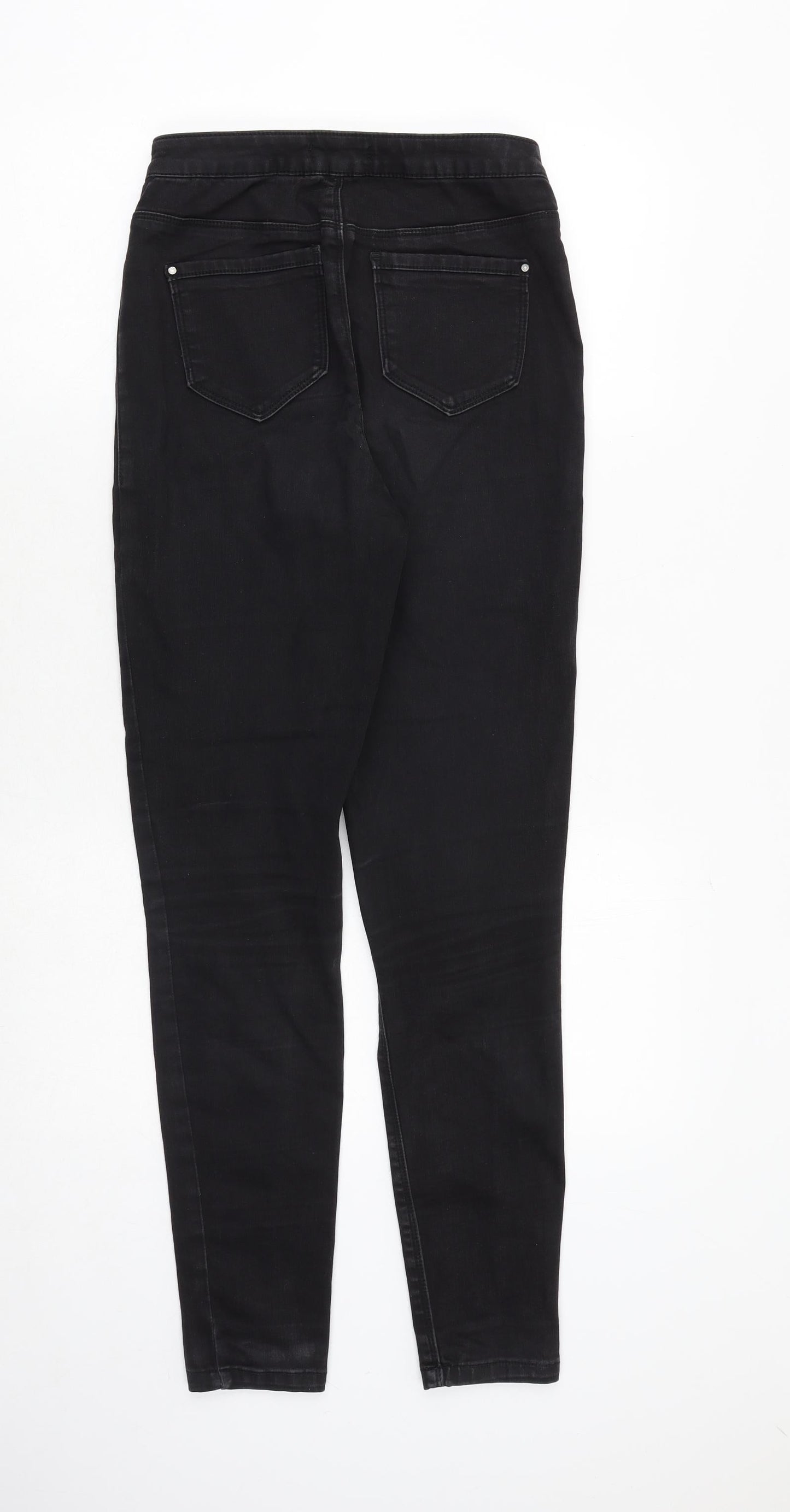 Missguided Womens Black Cotton Skinny Jeans Size 10 Regular Zip