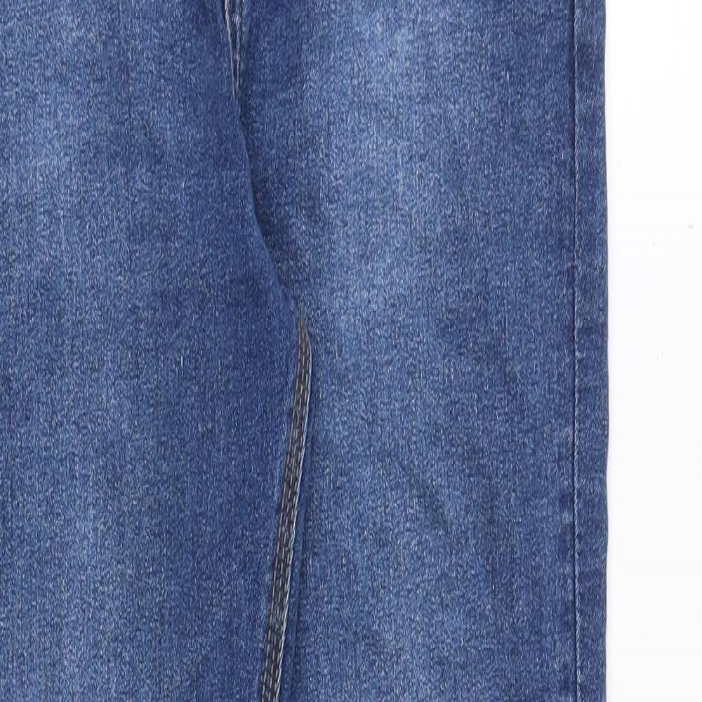 DNM Issue Girls Blue Cotton Skinny Jeans Size 14 Years Regular Zip