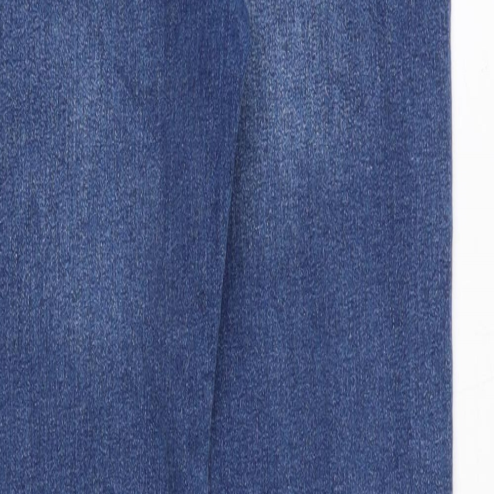 DNM Issue Girls Blue Cotton Skinny Jeans Size 14 Years Regular Zip