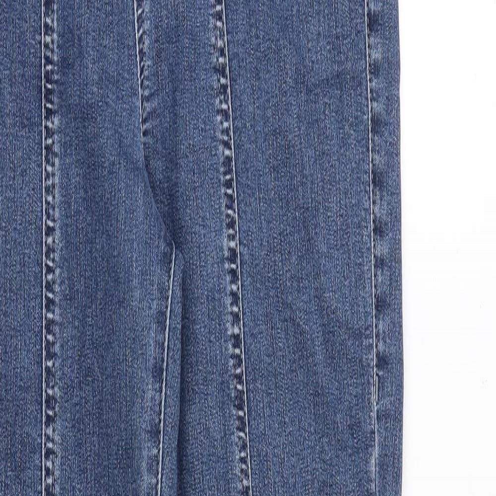 Topshop Womens Blue Cotton Skinny Jeans Size 28 in Regular Zip