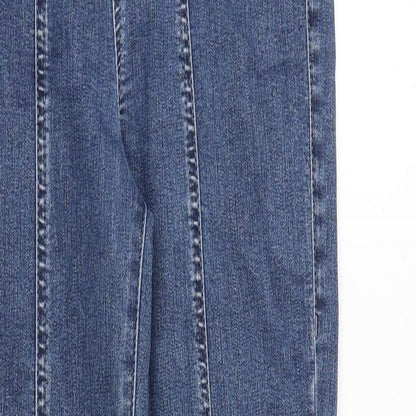 Topshop Womens Blue Cotton Skinny Jeans Size 28 in Regular Zip