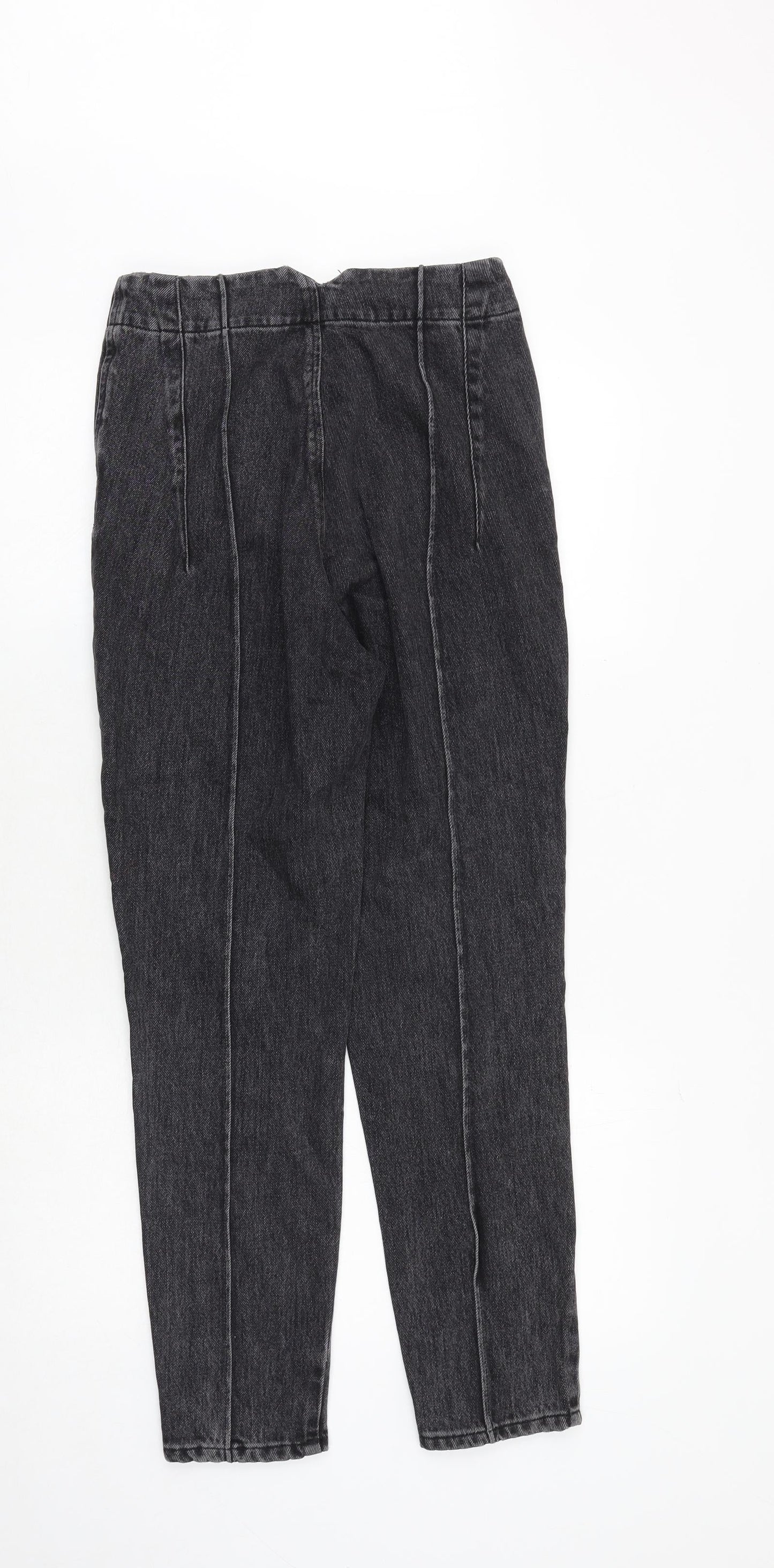 Topshop Womens Grey Herringbone Cotton Skinny Jeans Size 26 in Regular Zip