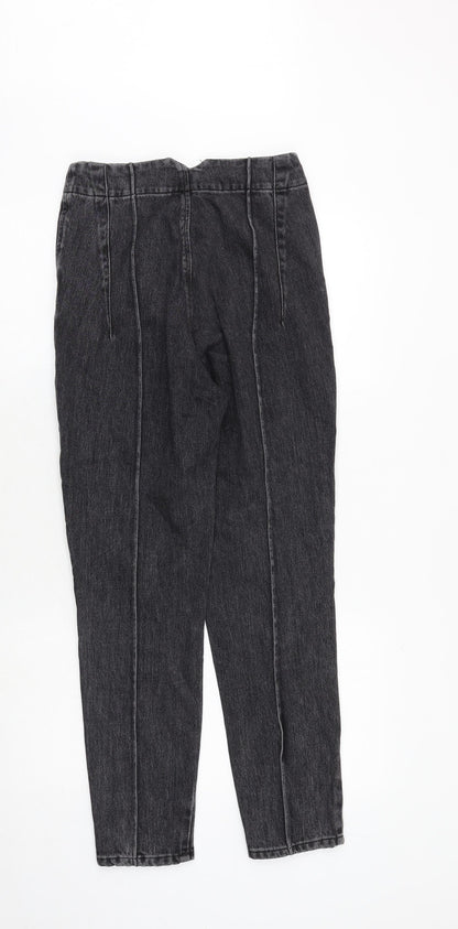 Topshop Womens Grey Herringbone Cotton Skinny Jeans Size 26 in Regular Zip