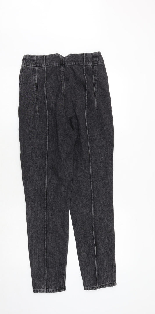 Topshop Womens Grey Herringbone Cotton Skinny Jeans Size 26 in Regular Zip