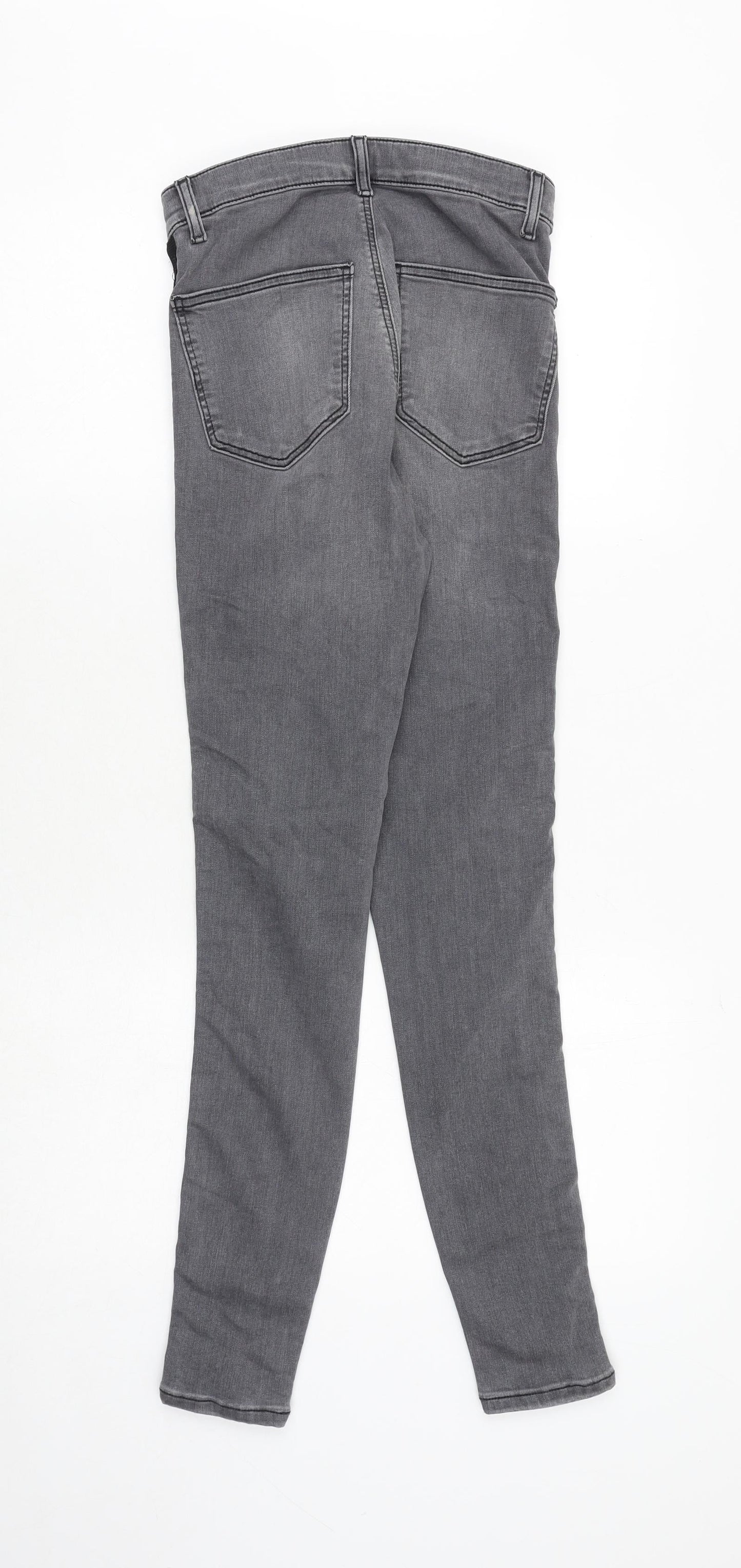 Topshop Womens Grey Cotton Skinny Jeans Size 28 in Regular Zip