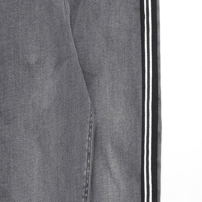 Topshop Womens Grey Cotton Skinny Jeans Size 28 in Regular Zip