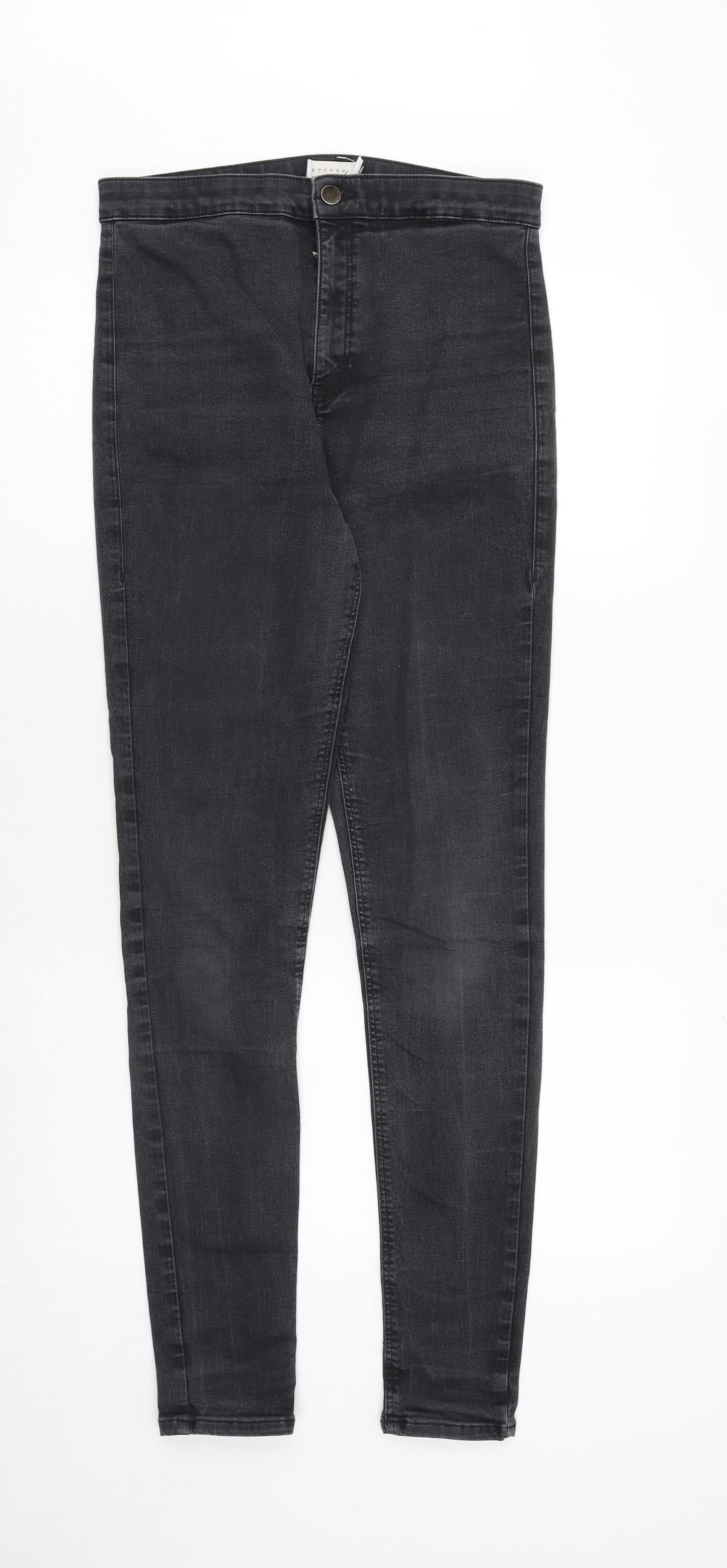 Topshop Womens Grey Cotton Skinny Jeans Size 32 in Regular Zip