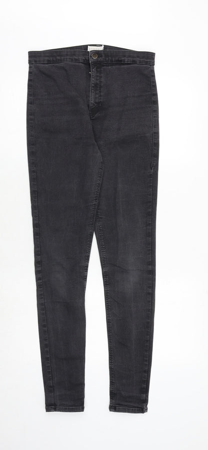 Topshop Womens Grey Cotton Skinny Jeans Size 32 in Regular Zip