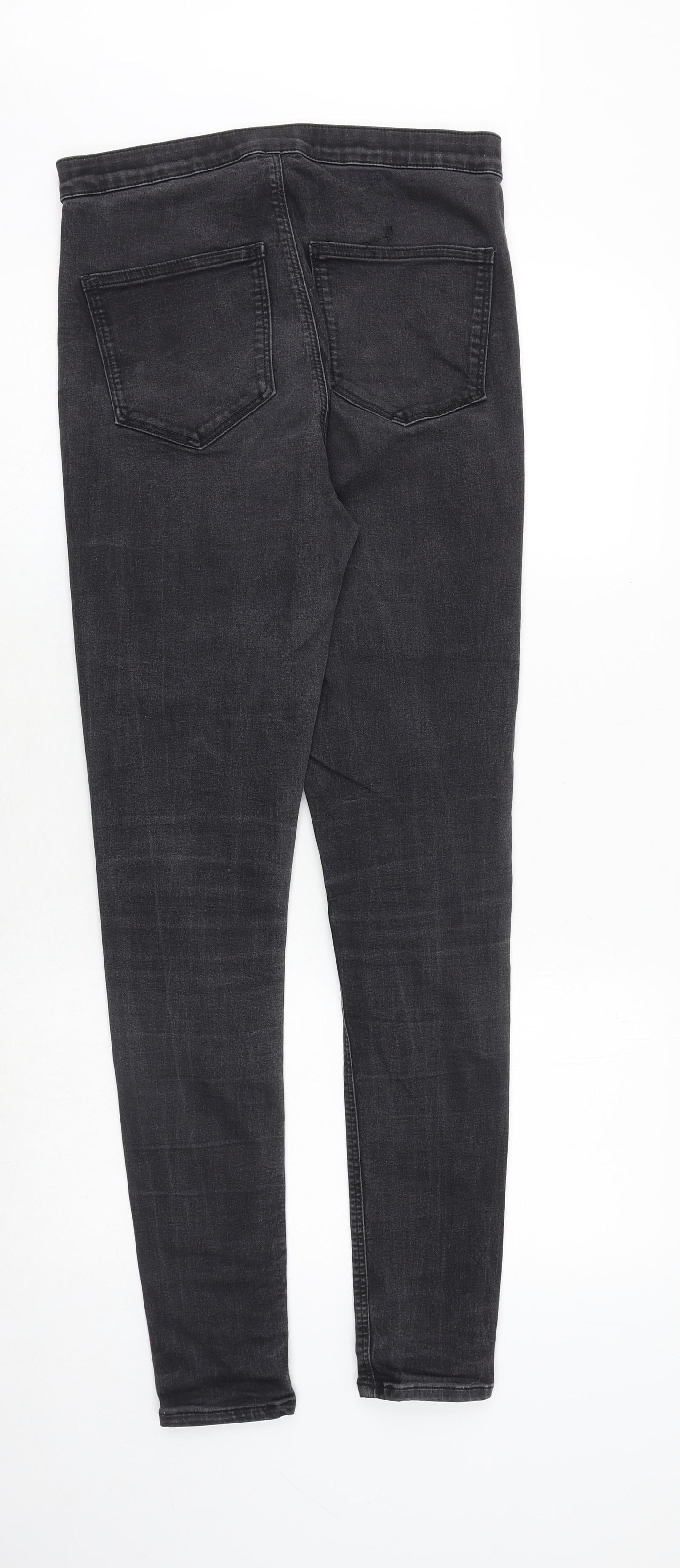 Topshop Womens Grey Cotton Skinny Jeans Size 32 in Regular Zip