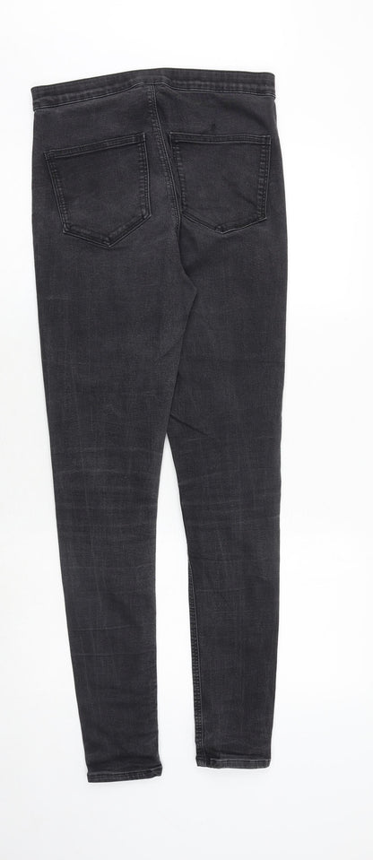 Topshop Womens Grey Cotton Skinny Jeans Size 32 in Regular Zip