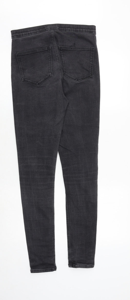 Topshop Womens Grey Cotton Skinny Jeans Size 32 in Regular Zip