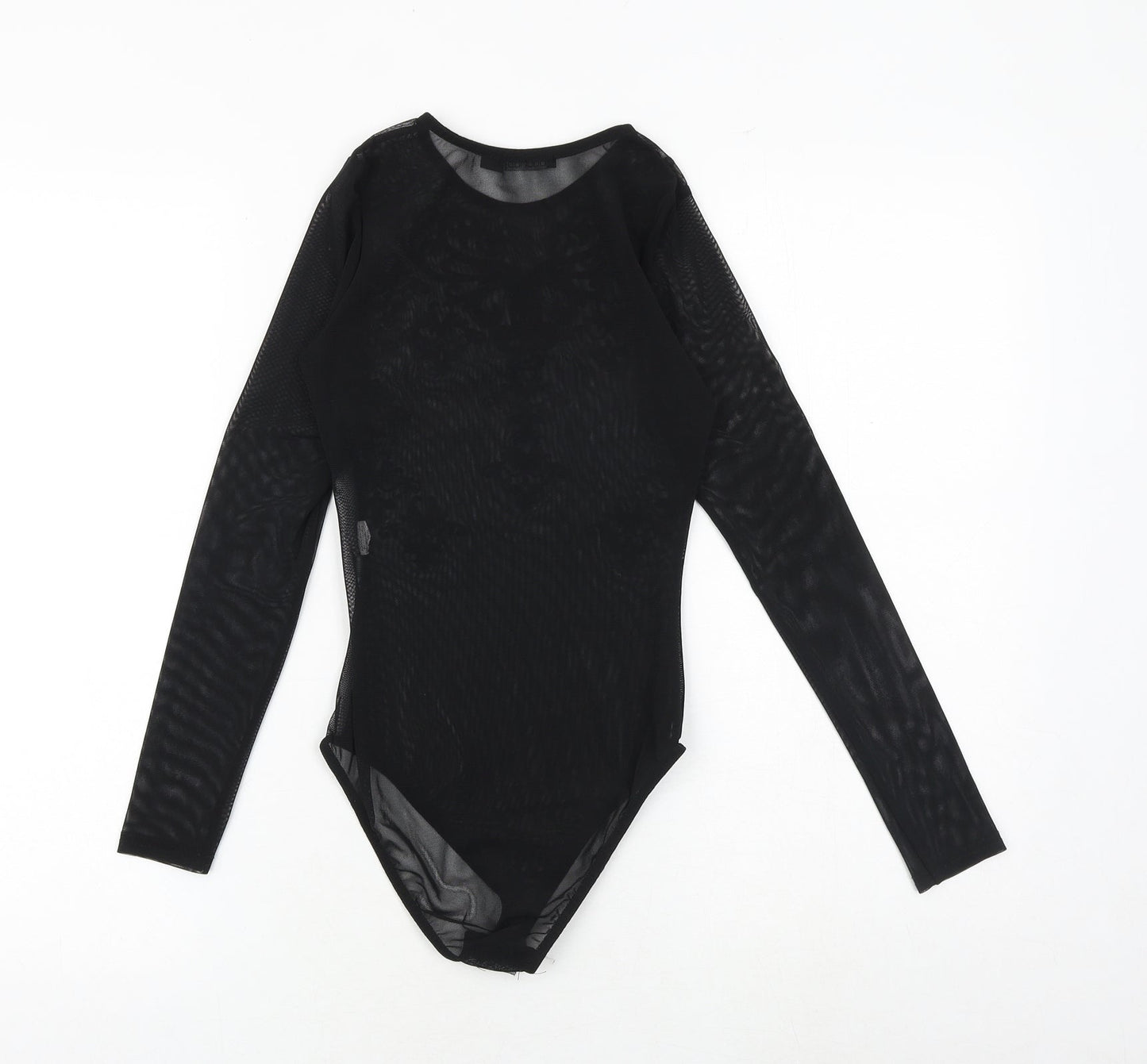 Boohoo Womens Black Polyester Bodysuit One-Piece Size 6 Snap