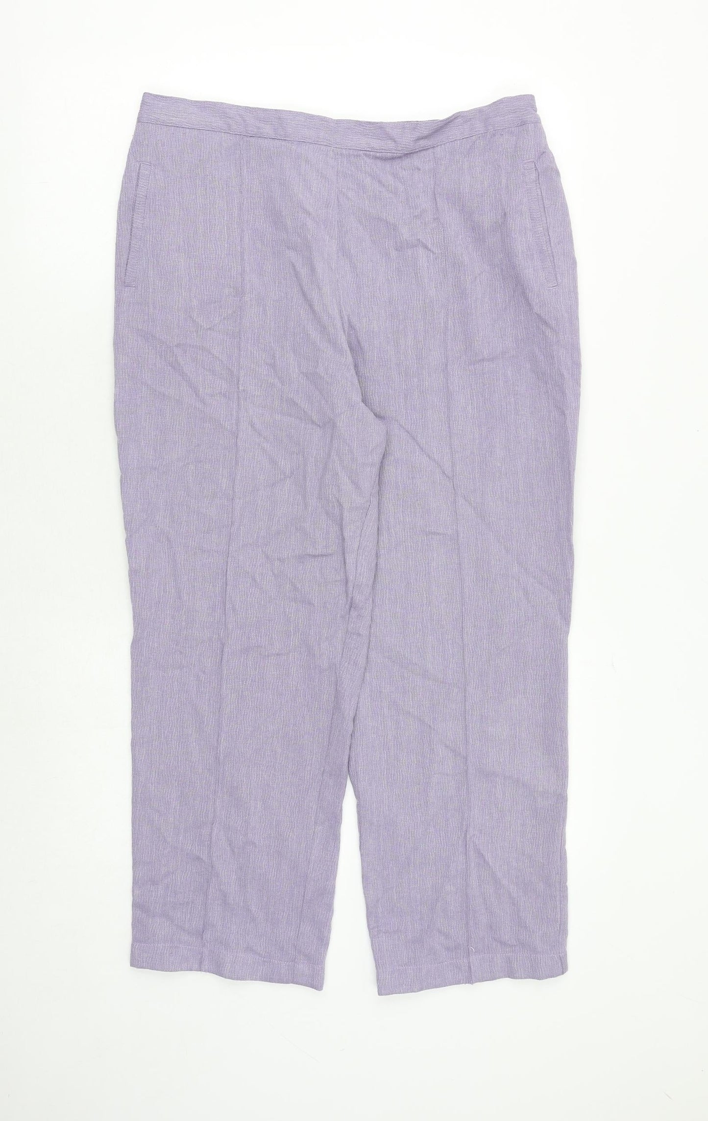 Womens UK Size 16 Marks and Spencer Regular Fit Dress Pants Purple Trousers