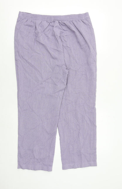 Womens UK Size 16 Marks and Spencer Regular Fit Dress Pants Purple Trousers