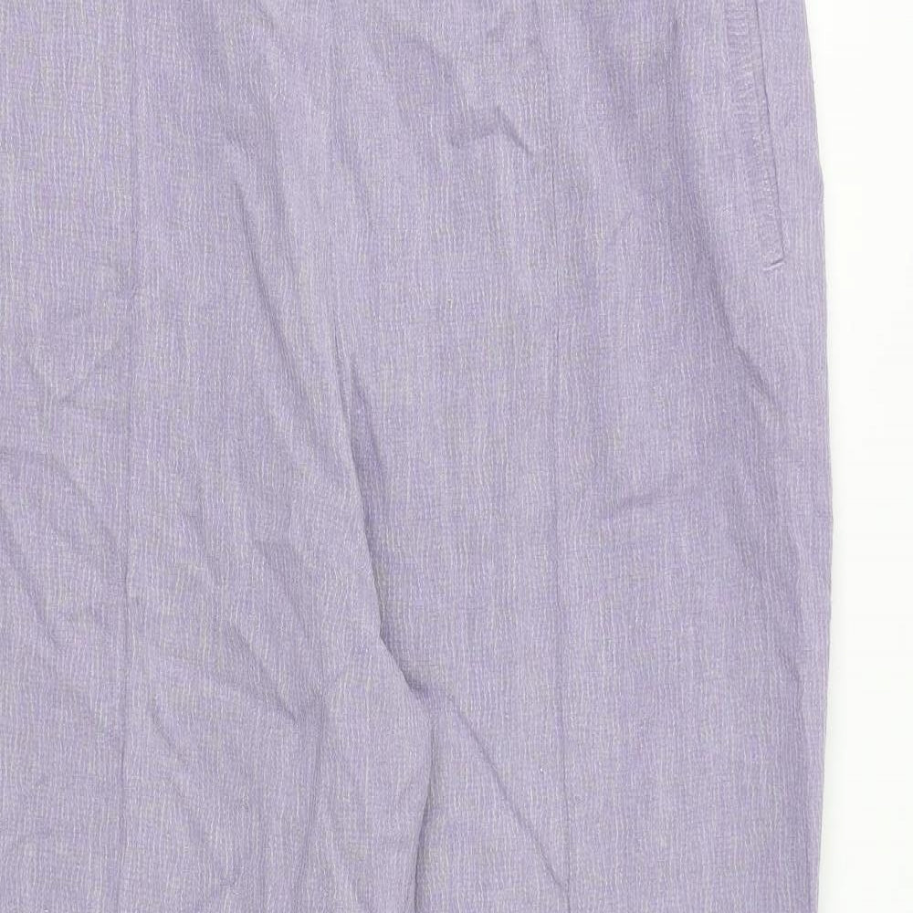 Womens UK Size 16 Marks and Spencer Regular Fit Dress Pants Purple Trousers