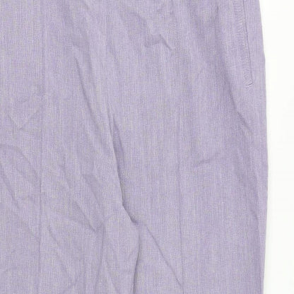 Womens UK Size 16 Marks and Spencer Regular Fit Dress Pants Purple Trousers